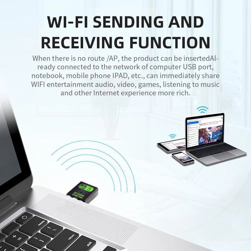 USB WiFi and Bluetooth Adapter - 2.4Ghz/5.8Ghz USB