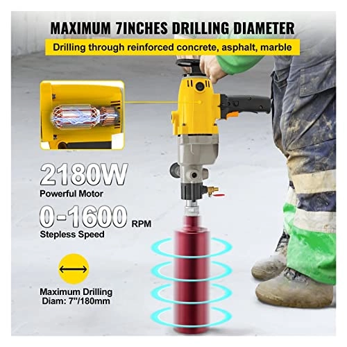 Diamond Core Drilling Machine - 110MM 130MM 160MM 180MM 1880W 2180W Wet/Dry Bundle