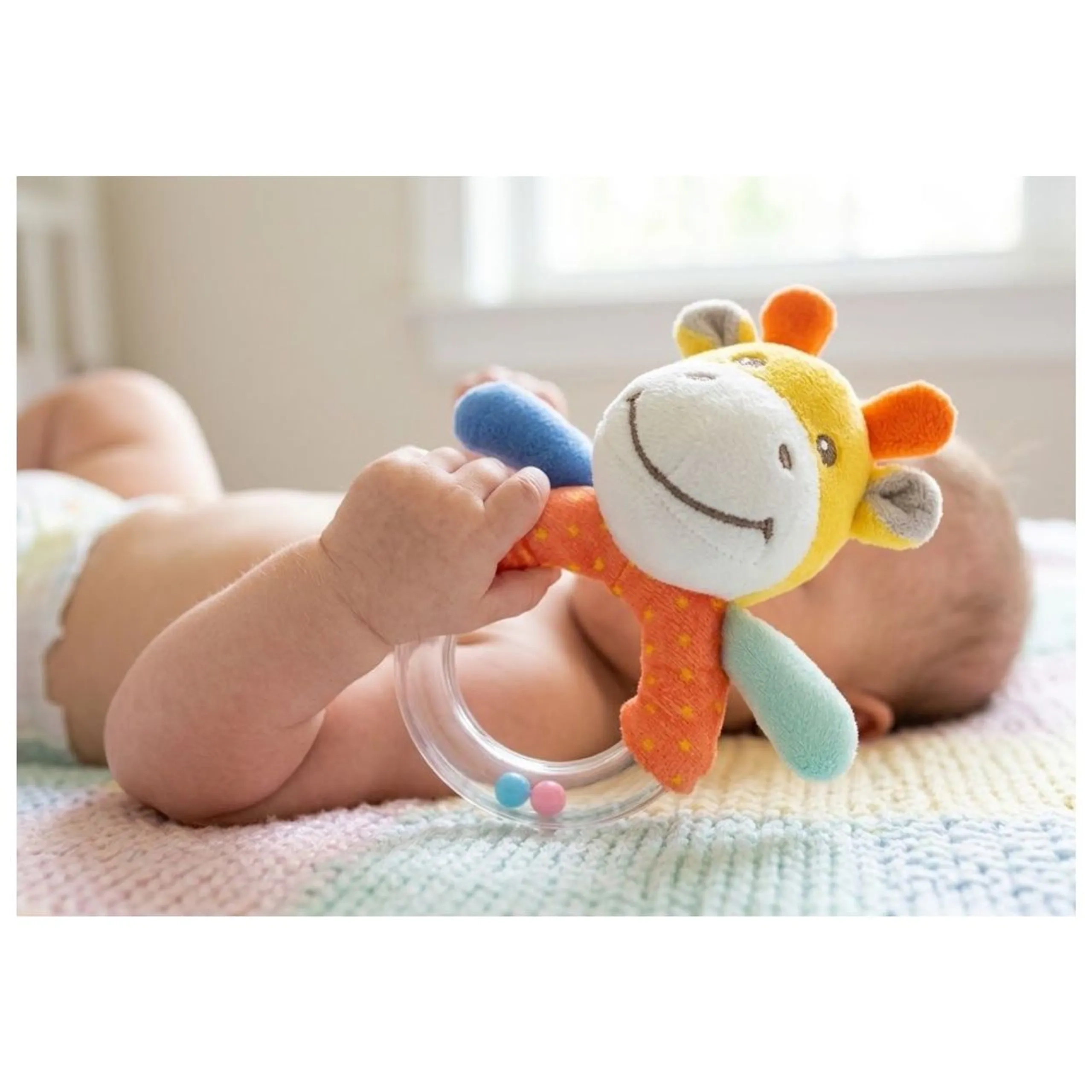Giraffe Soothe Rattle Toy - Suitable for 0 month & above 100% durable polyester
