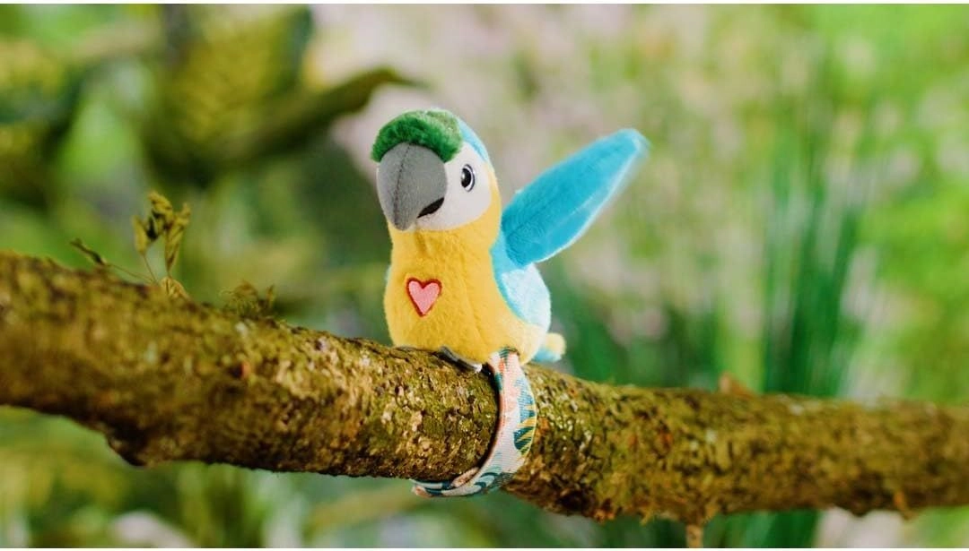 Slap Bracelet Plush Toy Blue Parrot - 18 months+
