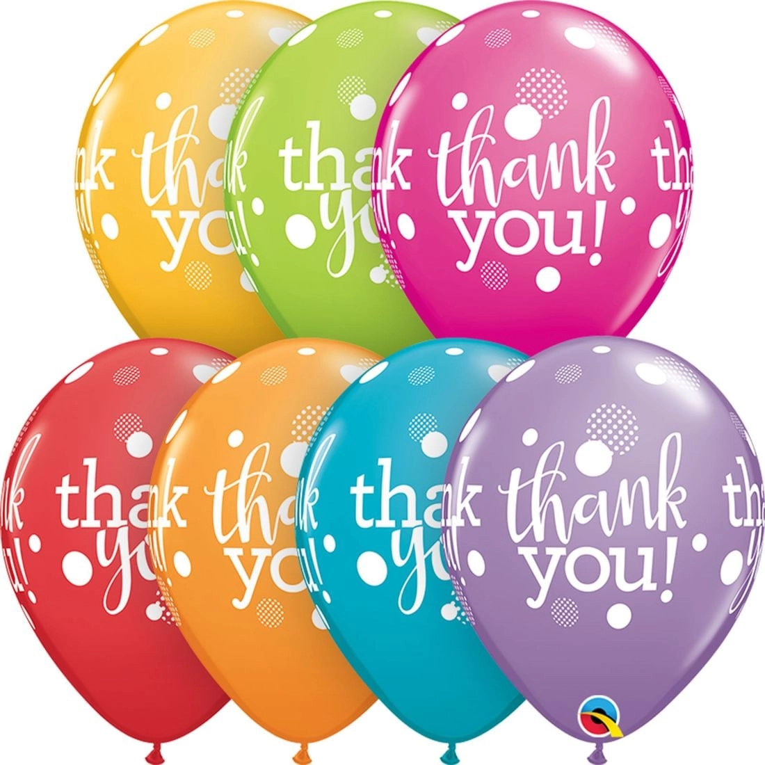 Qualatex Thank You Dots Upon Dots Balloon - 25-Pieces