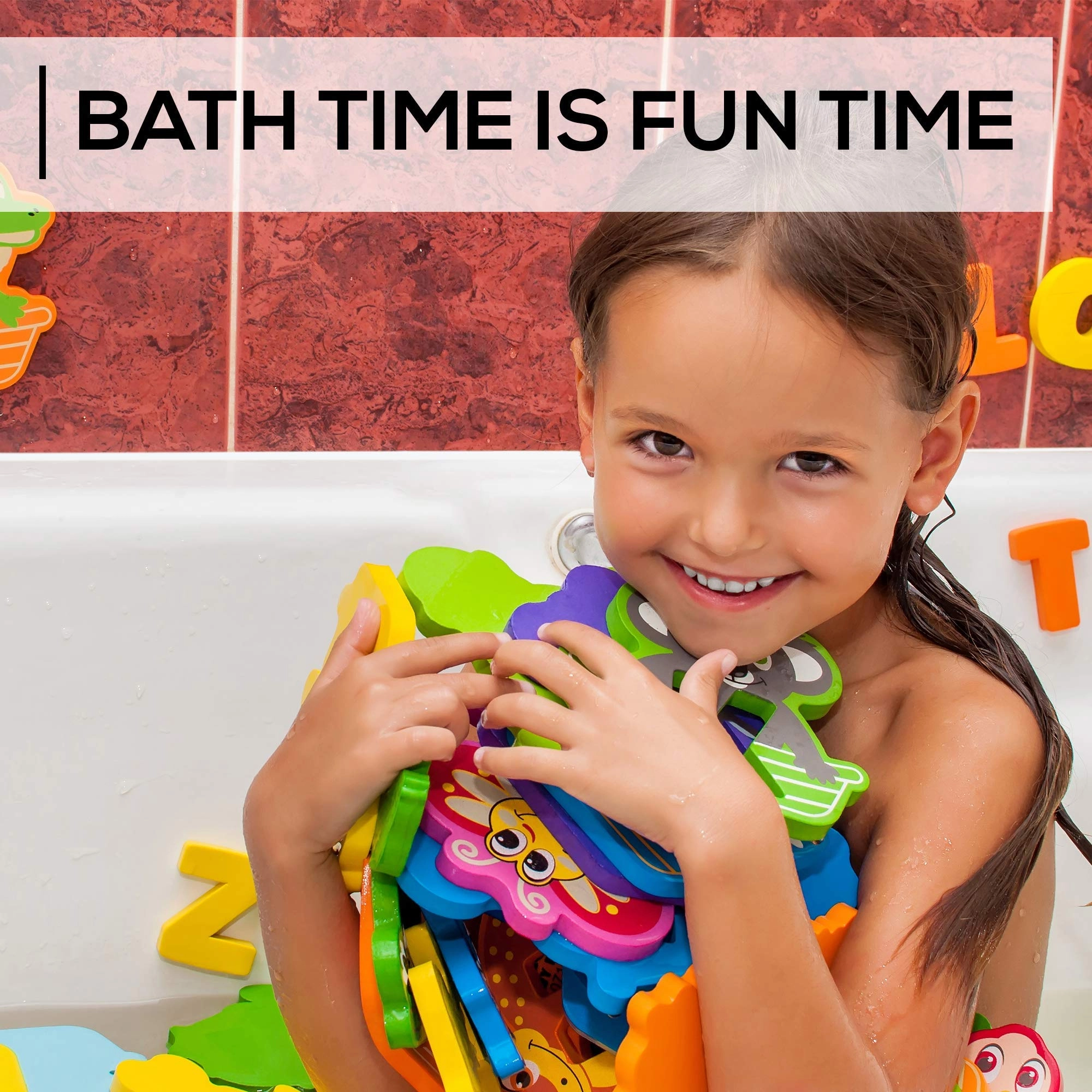 Bath Foam Alphabet Letters - Set of 52 Pcs Toy Organizer Non-Toxic