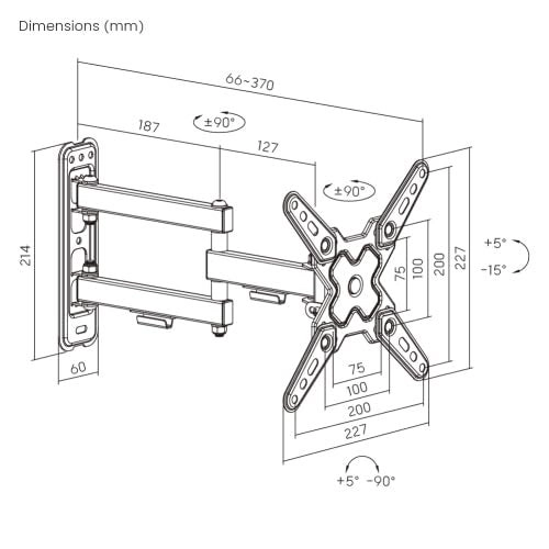 Wall Mount Bracket - 20 kg 13-43"