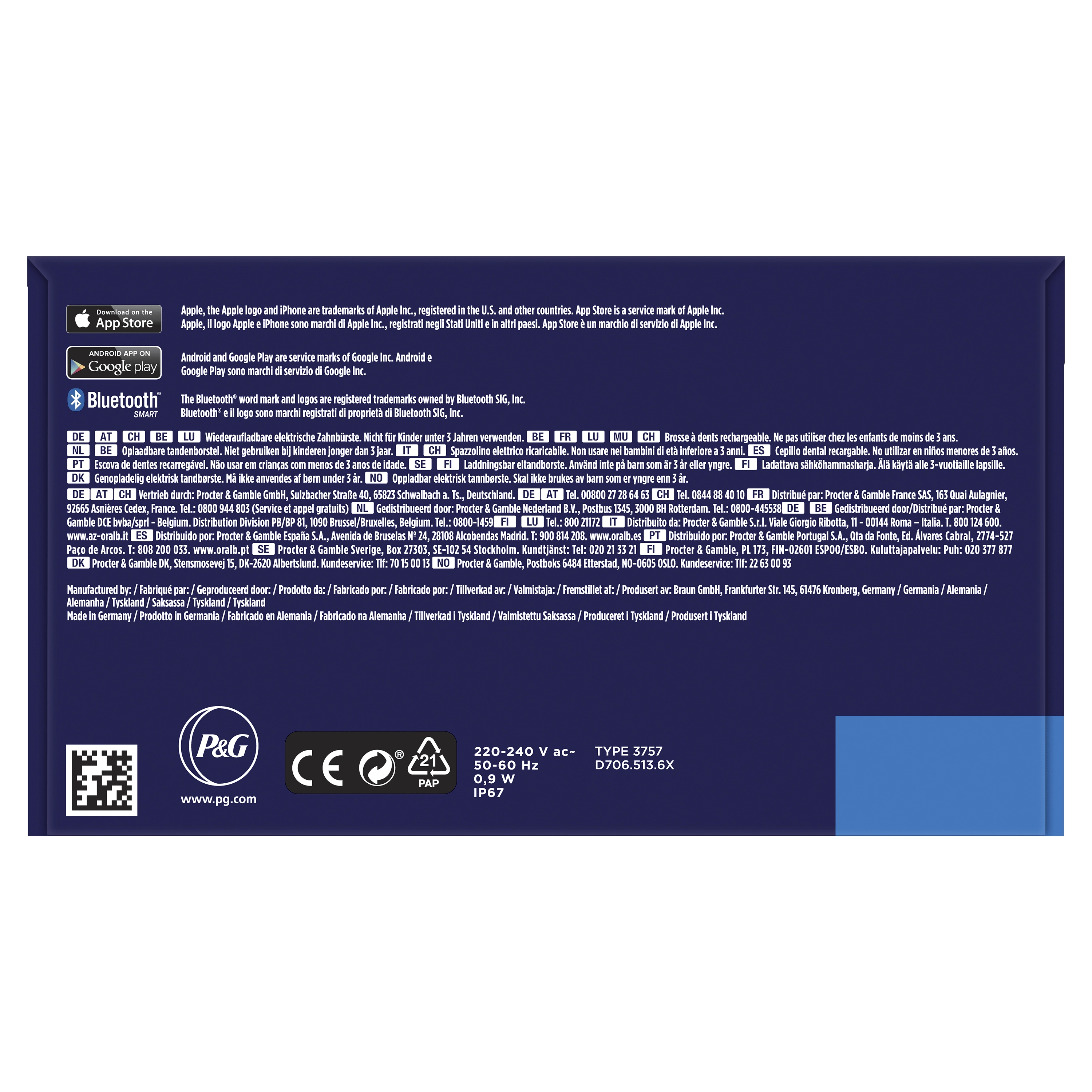 Electric toothbrush - Adult Battery Powered Multi-Colour