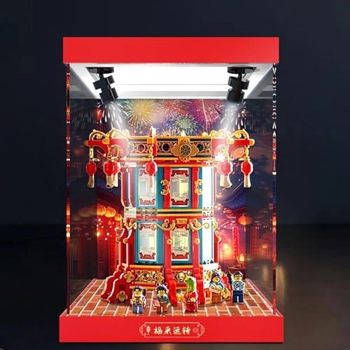 Acrylic Display Case - 42 x 40 x 34 cm Ceiling light + background