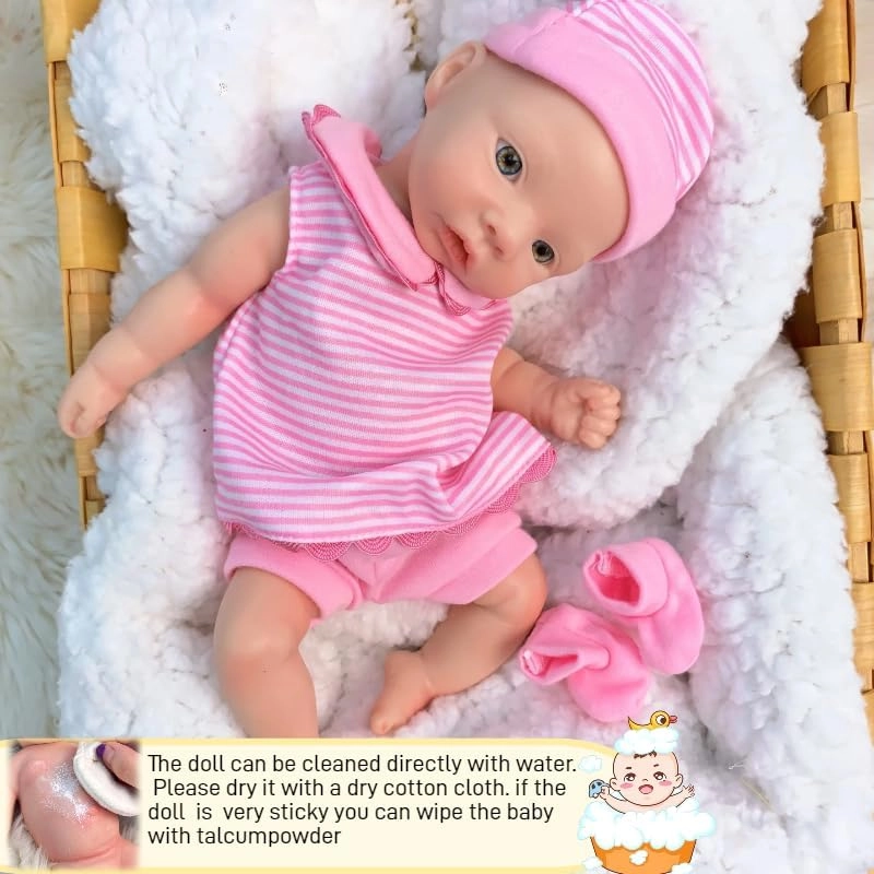 Reborn Baby Doll - 11 Inch Silicone Girl Ages 3+