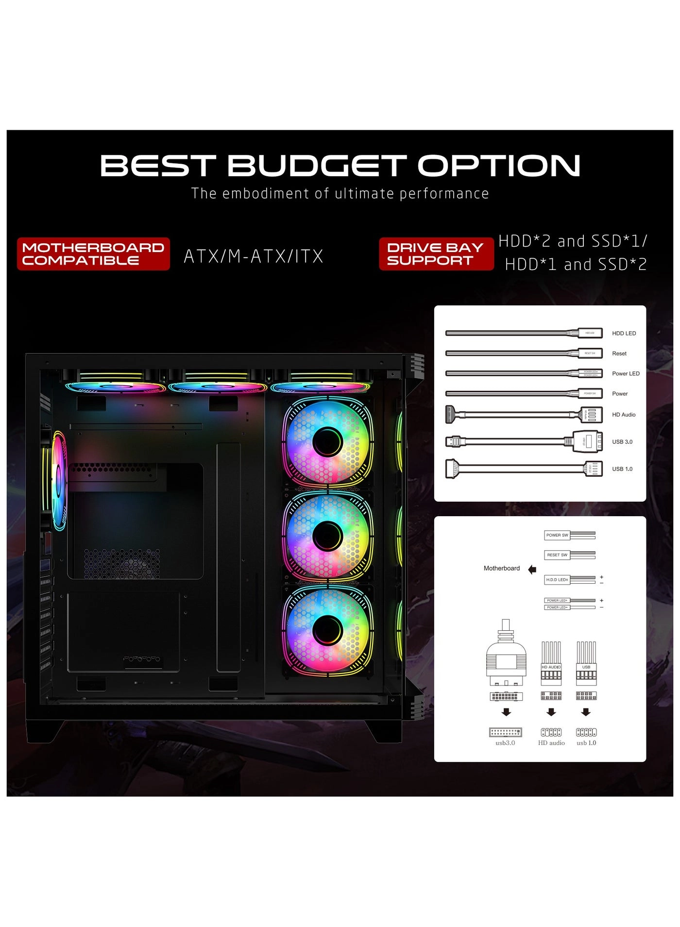 PULSE-M - Tempered glass Mid Tower