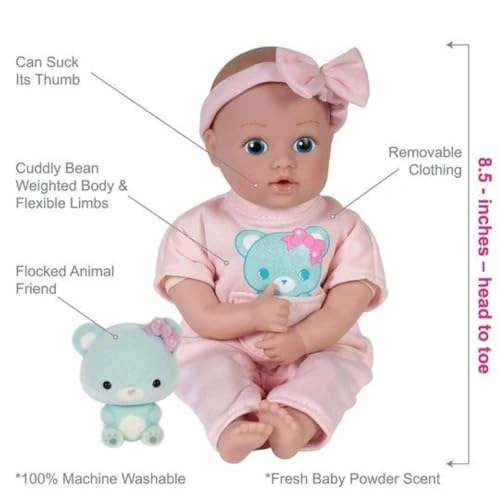 Be Bright Baby Doll - 8.5 inch Soft Flocked Bear Friend Ages 1+
