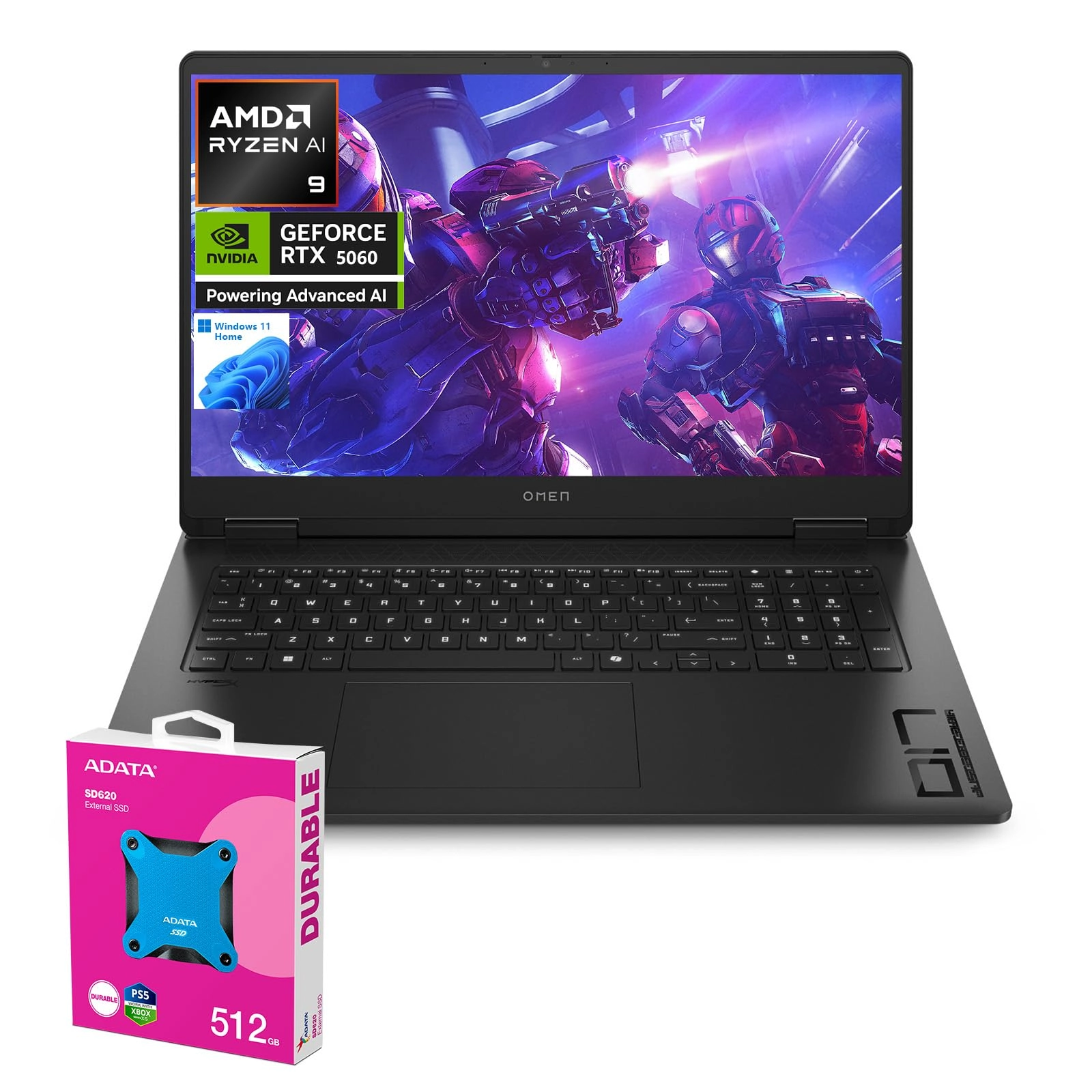 HP OMEN 17 - 17.3'' Ryzen 9 365 32GB DDR5 1TB SSD + SL660 - 512GB SSD