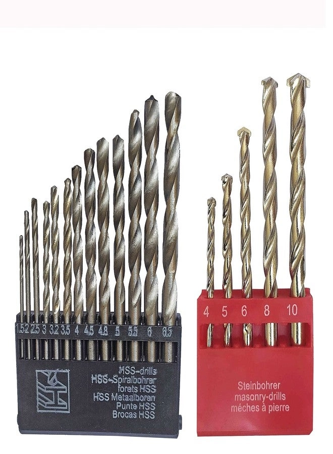 HSS drill bit - 1.5 to 10 + Wood drill bit set - Wood Pack of 2