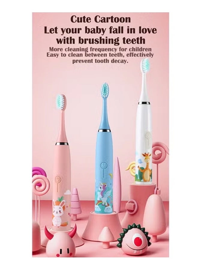 Ultrasonic Electric Children's Toothbrush - 6 Heads USB Charging