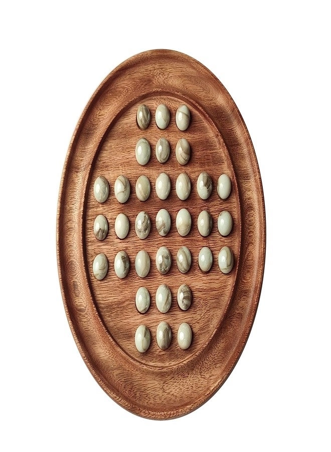 CarveNation Wooden Marble Peg Solitaire