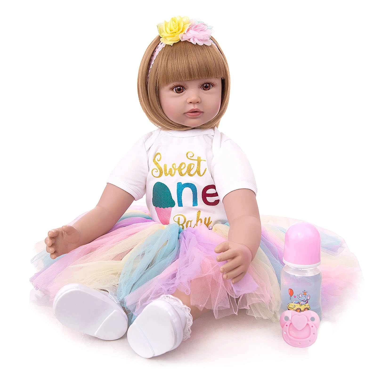 Rebirth Baby Doll - 48cm/58cm Silicone Limbs Cloth Body Panda Clothes Gift Set