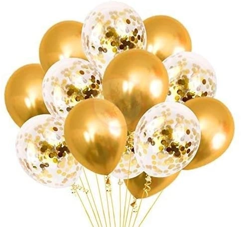 Party Time Trading LLC Latex & Confetti Balloons - 18 Pcs Birthday
