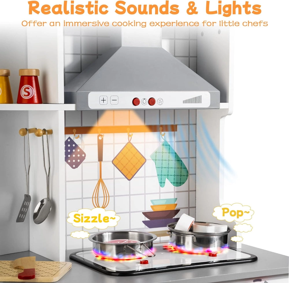 Luxury Kids Wooden Play Kitchen Set (5551007-BL-20131)