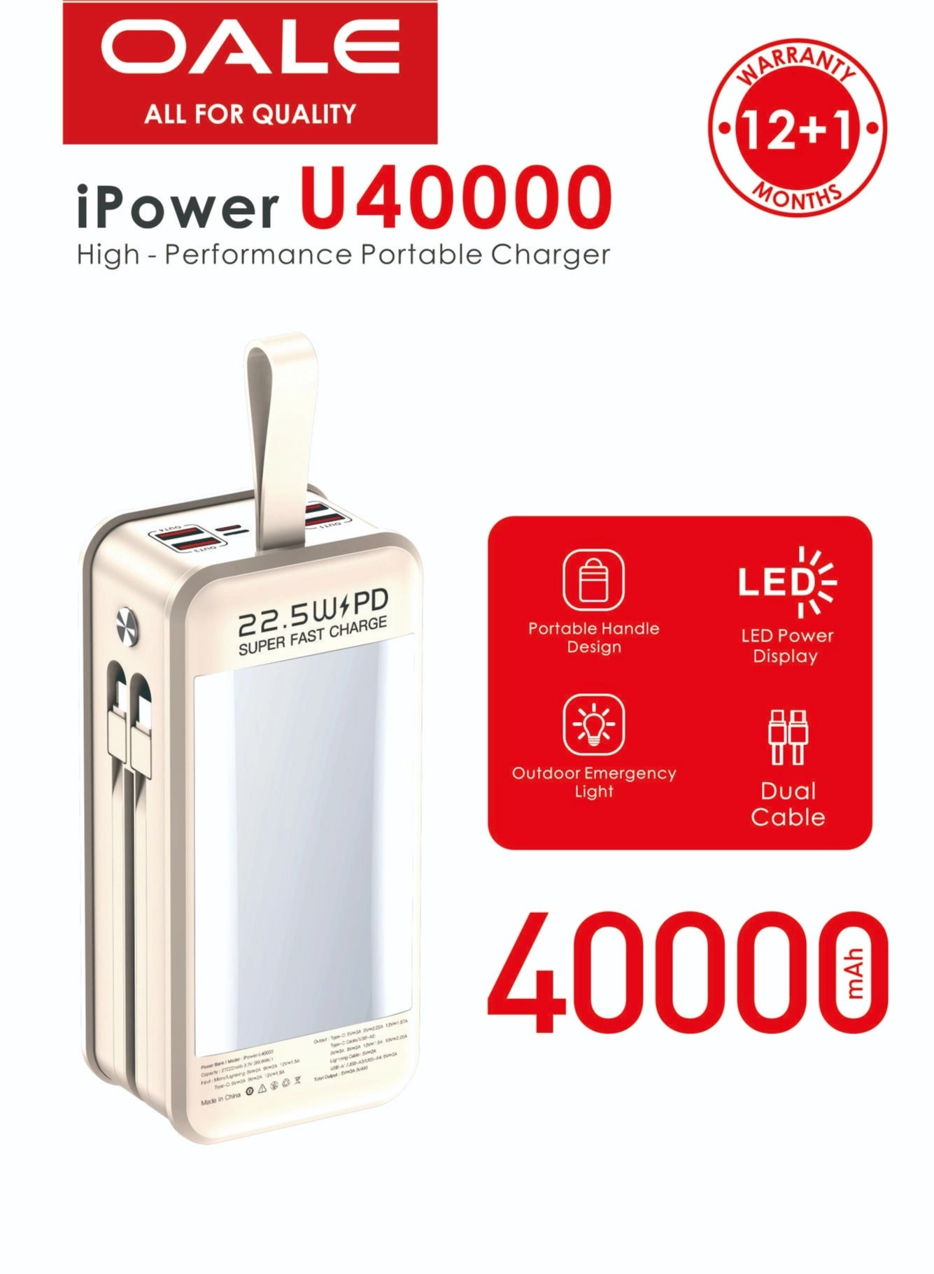 iPower U40000 - 40000mAh 22.5W