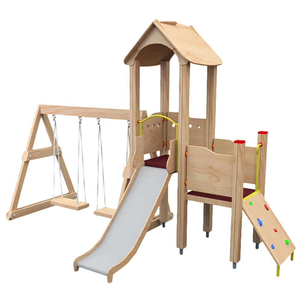Playhouse - Platform Wall Ramp Slide Swing