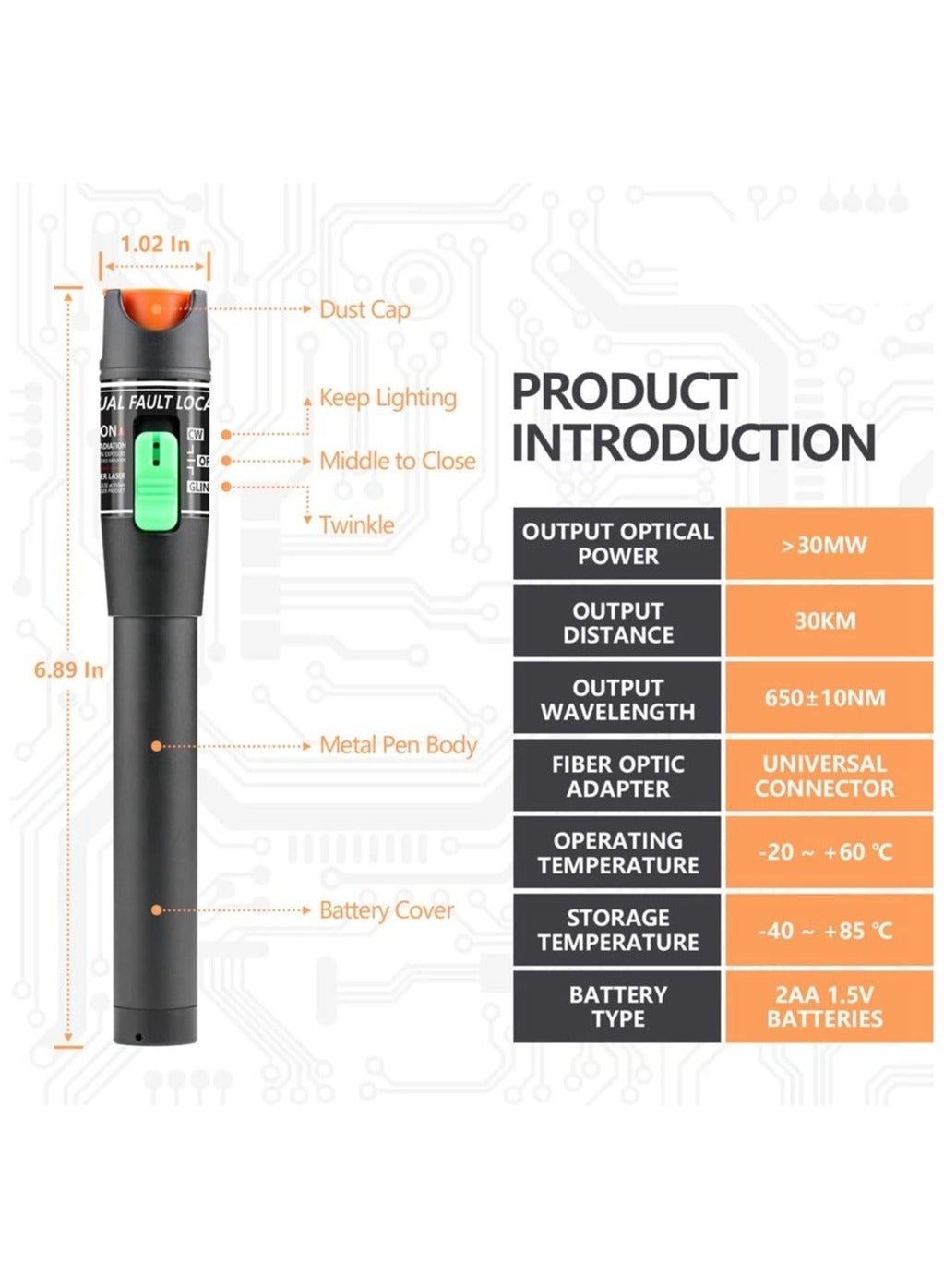 Fiber Visual Fault Locator - LC/FC/SC/ST VFL
