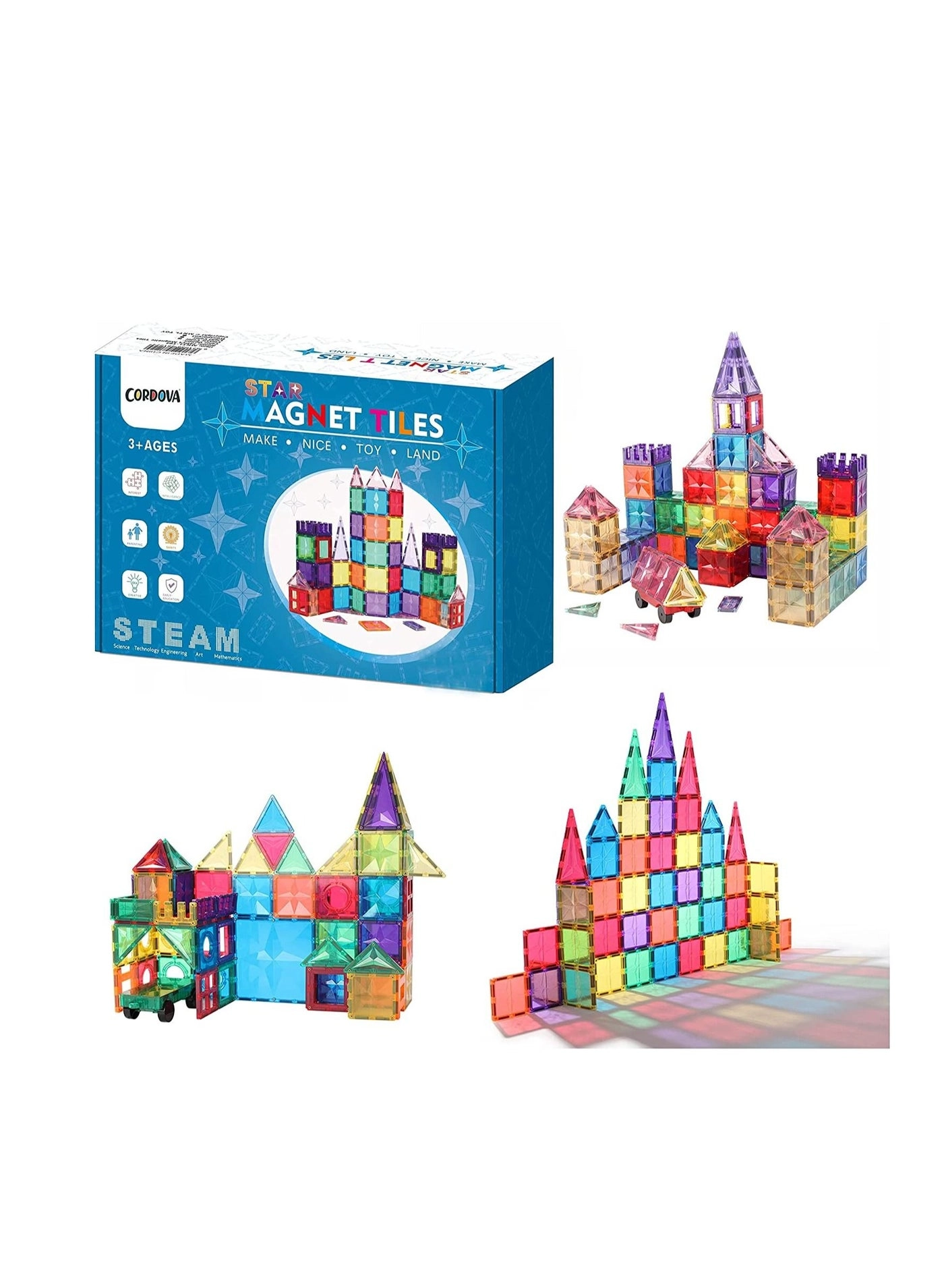 3D Star Magnetic Tiles - 182 PCs