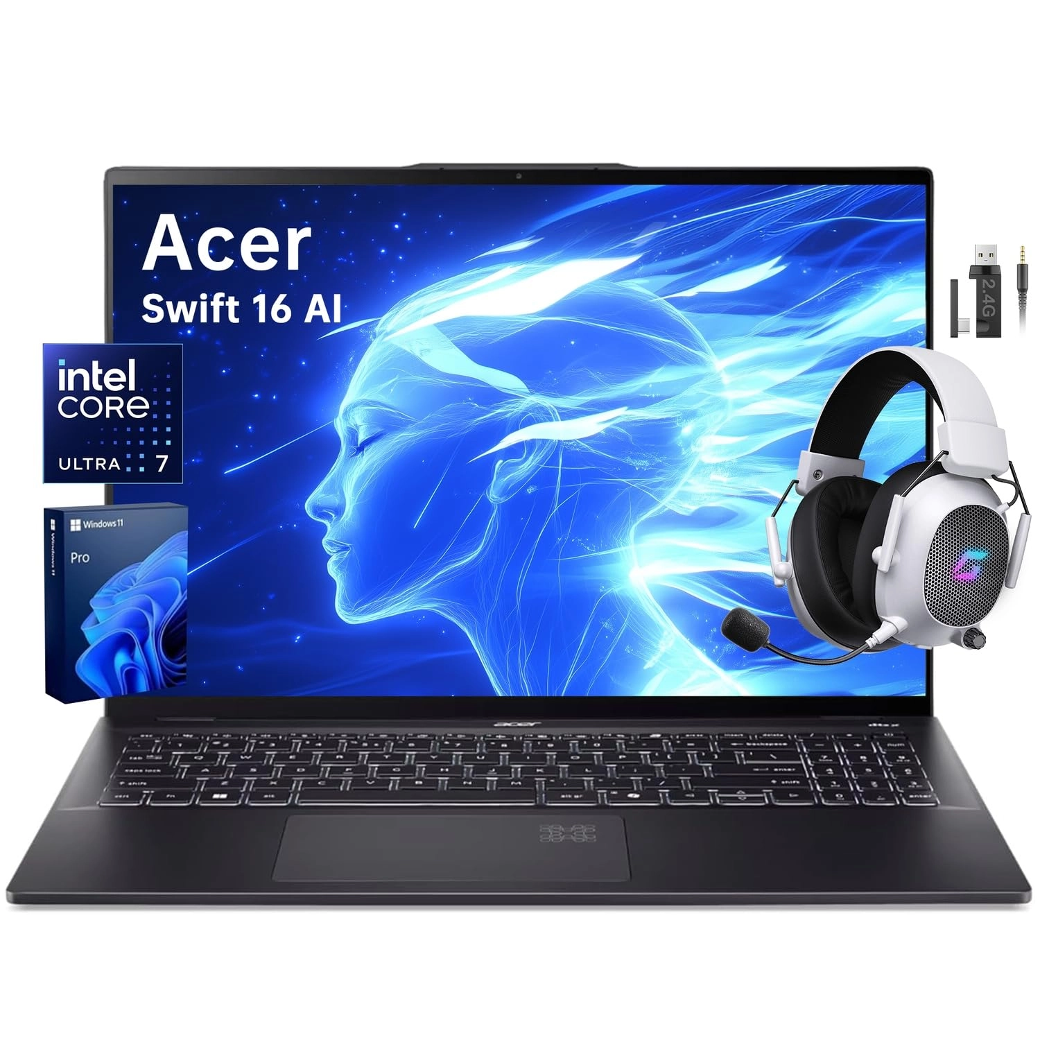 Acer Swift 16 SF16 - 16'' Core Ultra 7 256V 16GB DDR5 1TB SSD + Wireless Headset