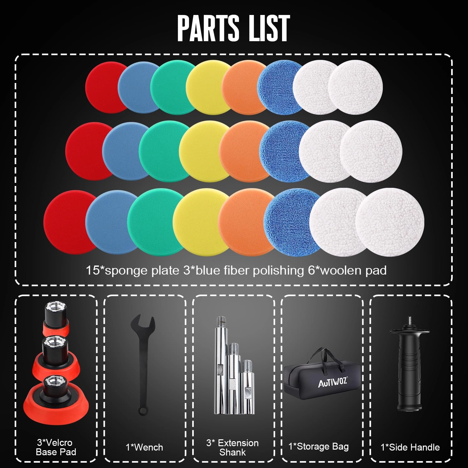 Mini Car Polisher - 600 Watts 1"/2"/3"