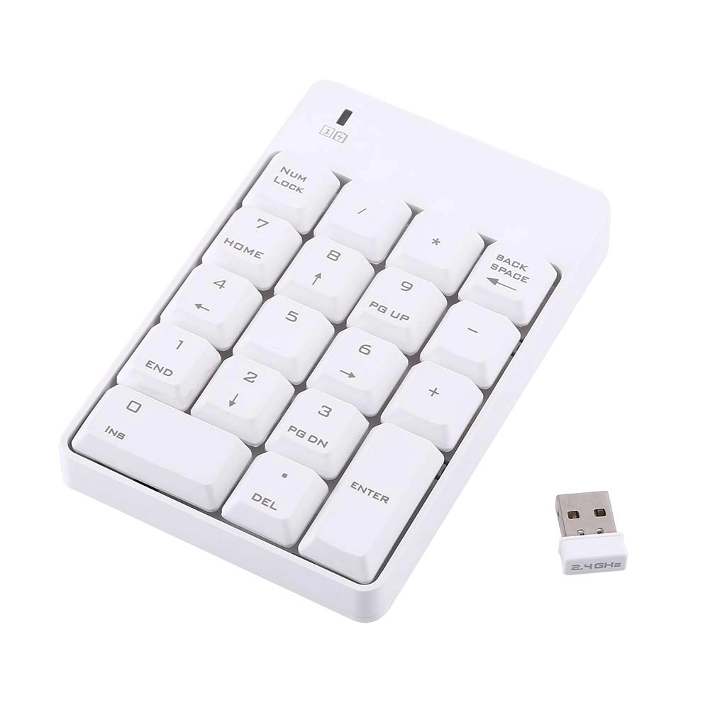 Cuifati Wireless USB Numeric Keypad - 2.4G 18 Keys White
