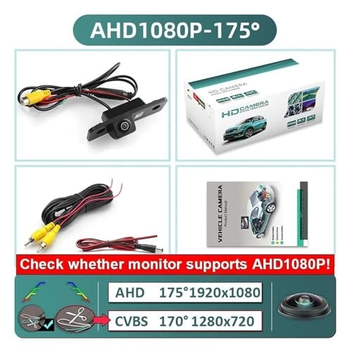 Wide View Vehicle Back up Camera - Night Vision Wire 1920x1080P