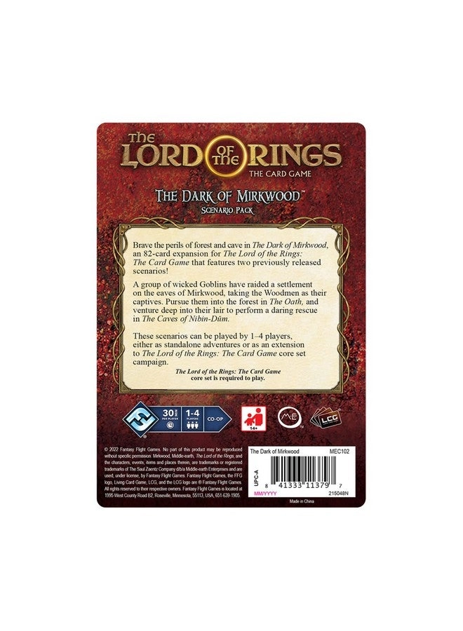 The Lord of the Rings The Card Game: The Dark of Mirkwood Scenario Pack