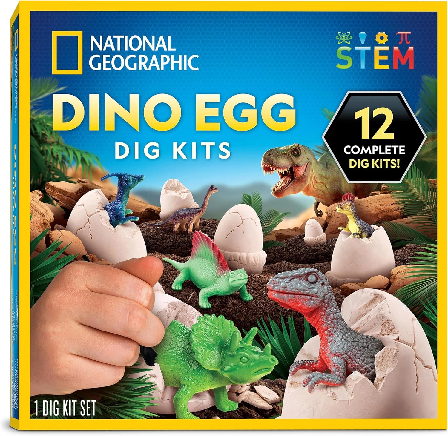 EDU PRIME SOURCE Dino Egg Dig Kits - 8 years+ 12 pieces