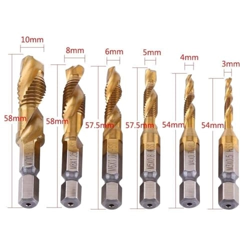 M3-M10 Screw Drill Bits - 6pcs