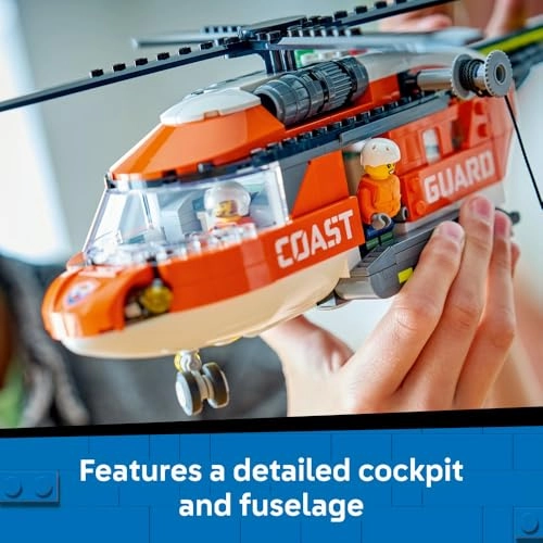 City Coast Guard Helicopter - Emergency Vehicle 4 Minifigures