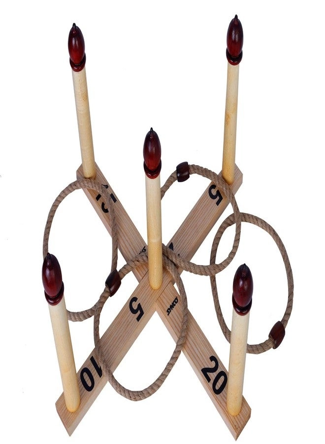 Wooden Quoits Hoopla Throw Game - Toddlers Ring Toss