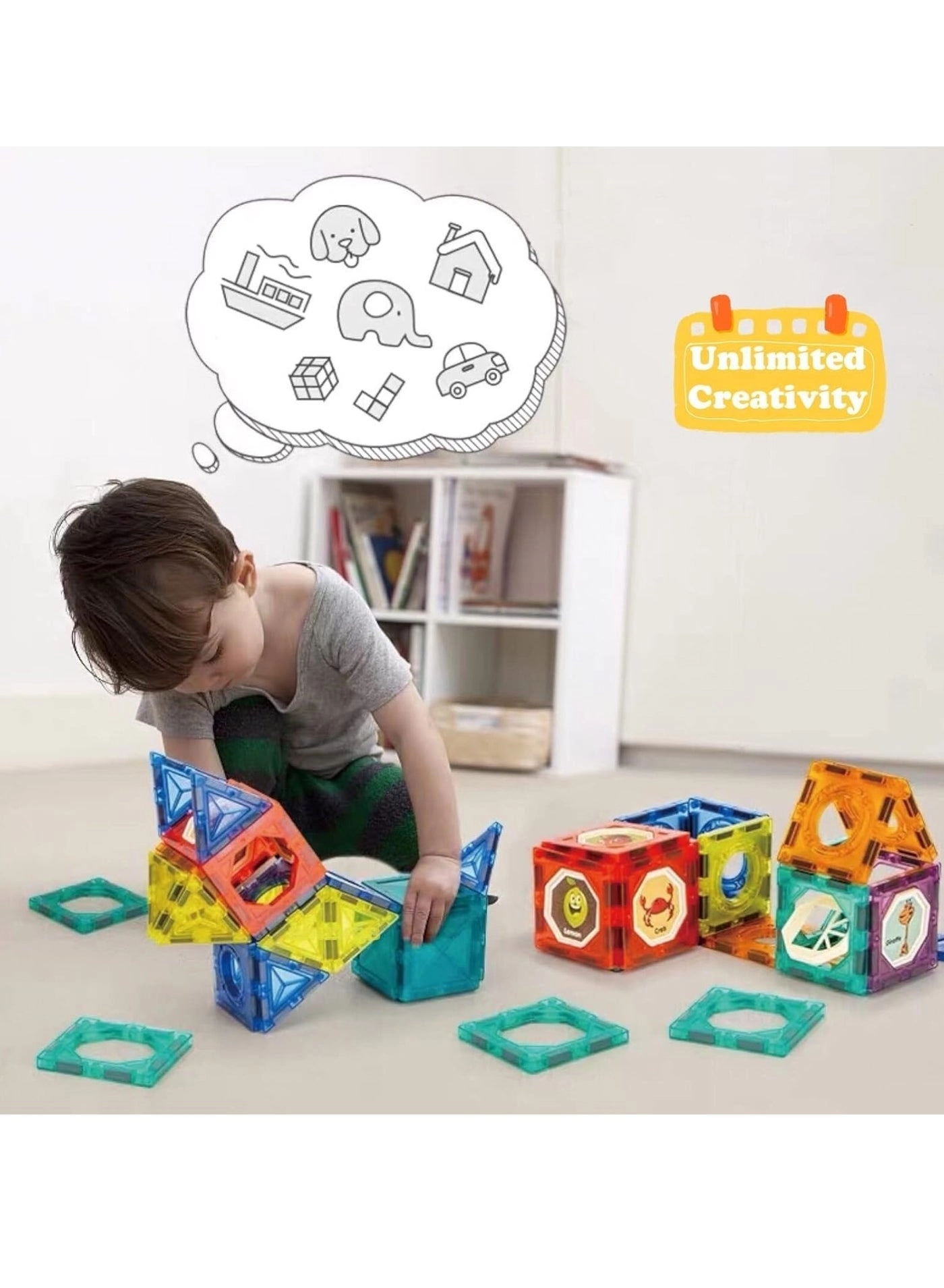 Light Magnetic Tiles - 49pcs