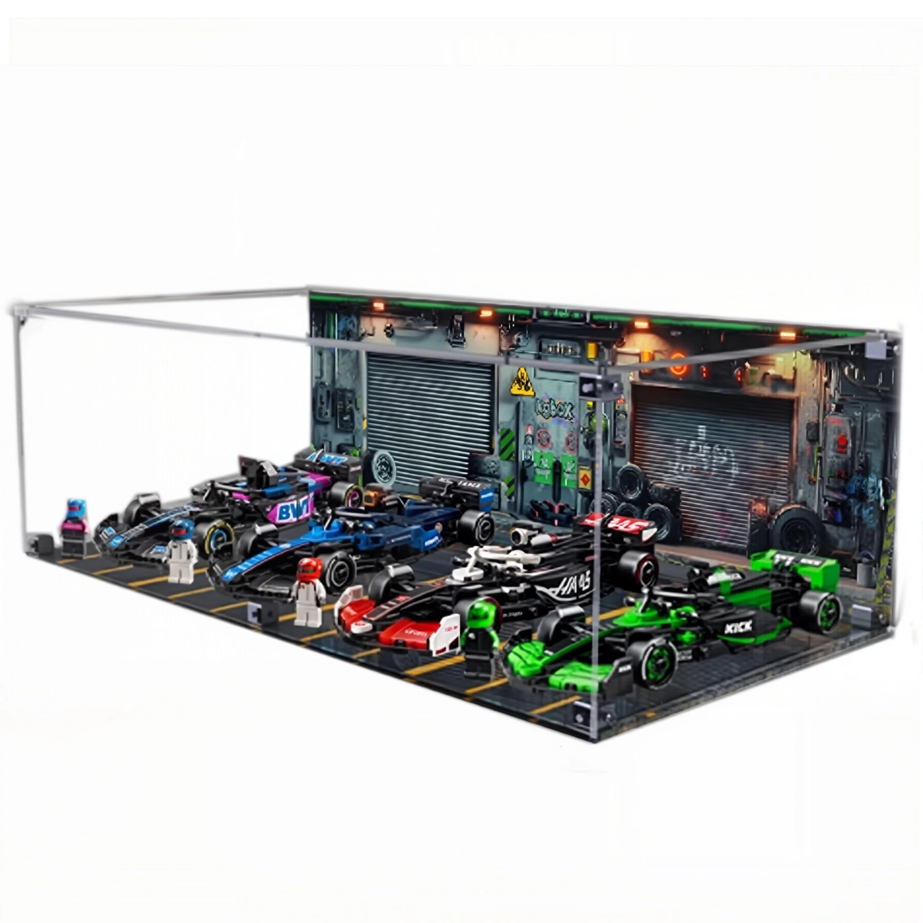 CHIFENMS Acrylic Display Case for LEGO 77242-77251 F1 Speed Racing Car Set - 3mm thickness