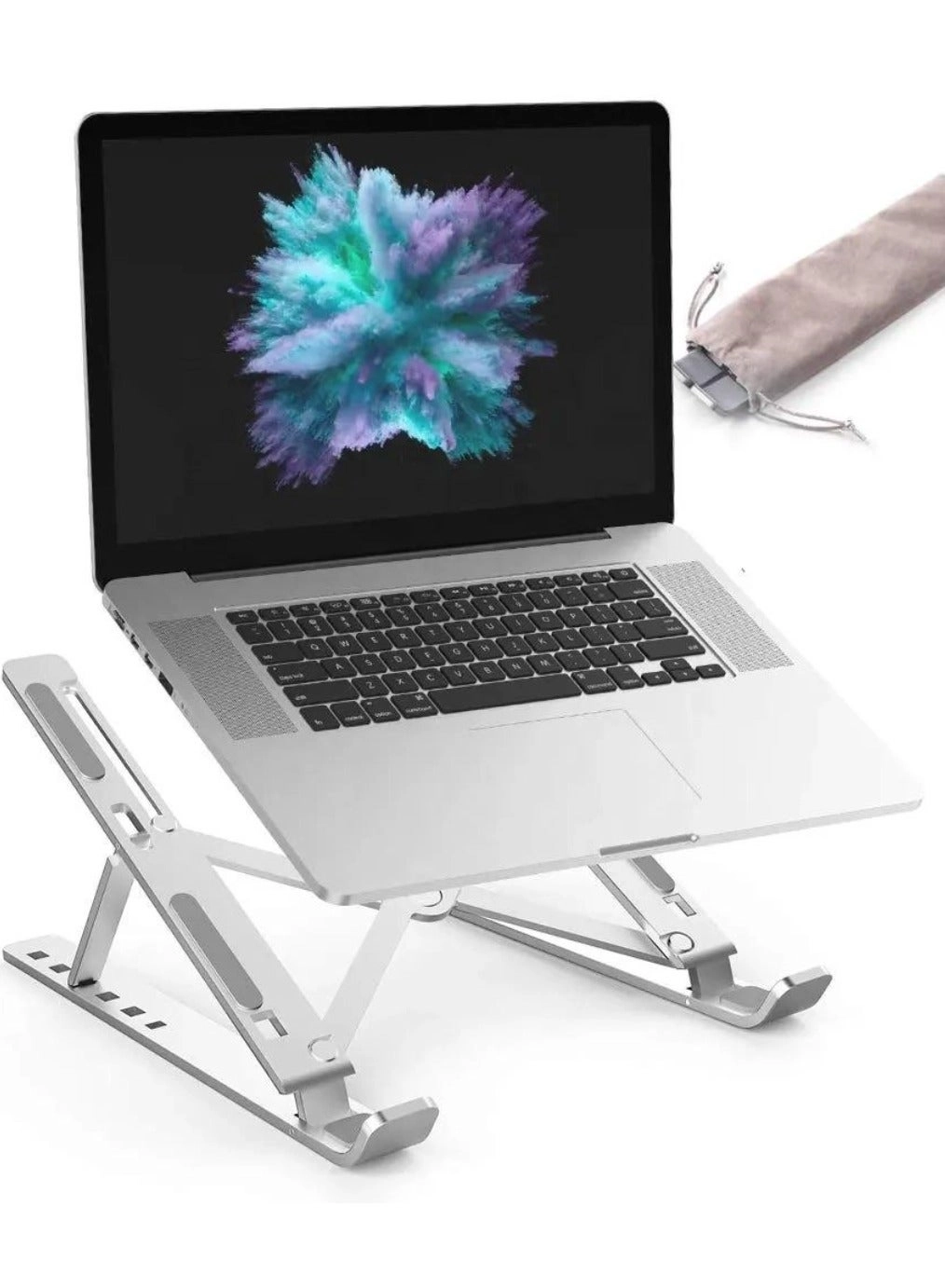 7-Level Adjustable Aluminum Vertical Laptop Stand