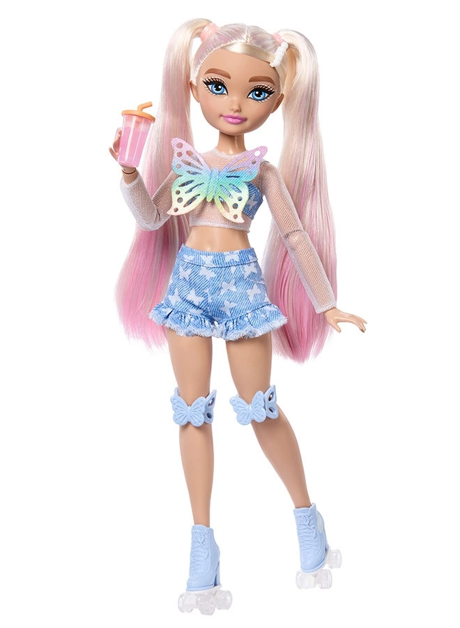 Malibu Fashion Doll - Roller Skating Blonde Hair 9 Makeup Themed Pieces Ages 4+