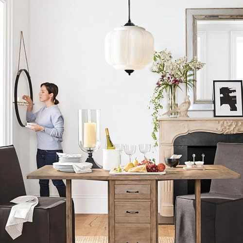 Antique Black Milk Glass Ceiling Light Fixture - 9.8 Inch Green