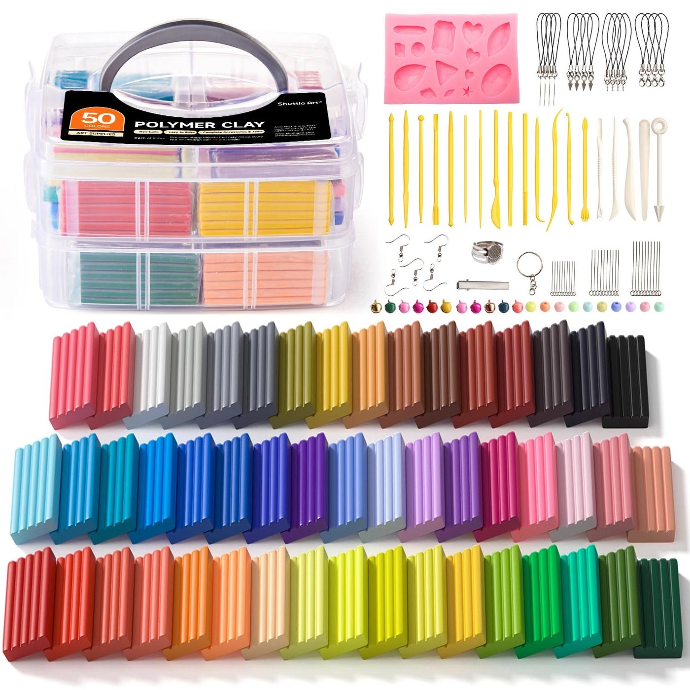Shuttle Art Polymer Clay Kit - 50 Colors 19 Carving Tools