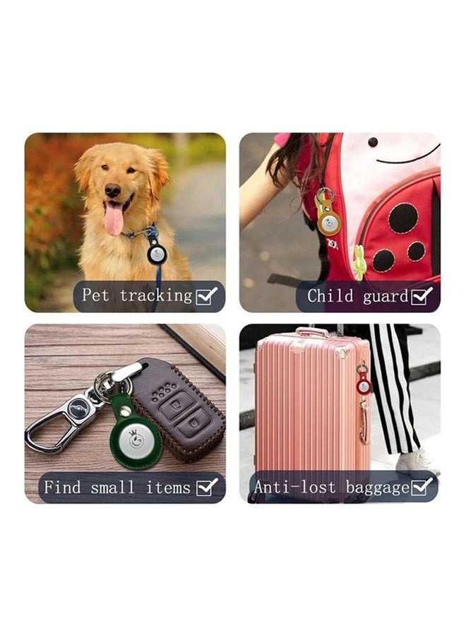 Keychain Holder For AirTag Leather Case Key Ring - Yellow Pack