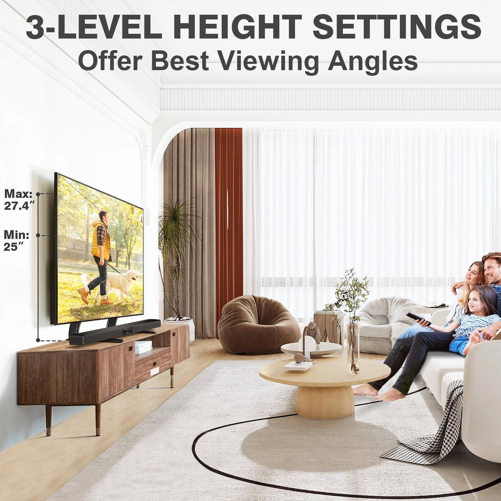 Universal Table Top TV Stand Mount - 88 lbs 27-65 Inch