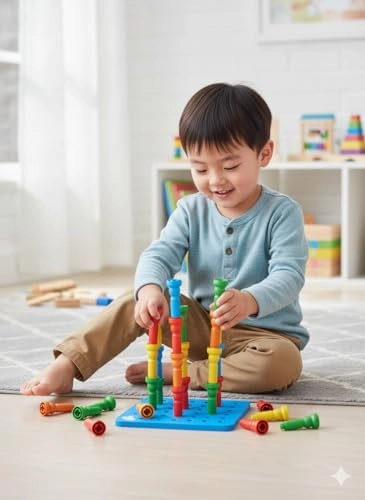 100‑Peg Educational Building Toy - 3+ 100 pieces