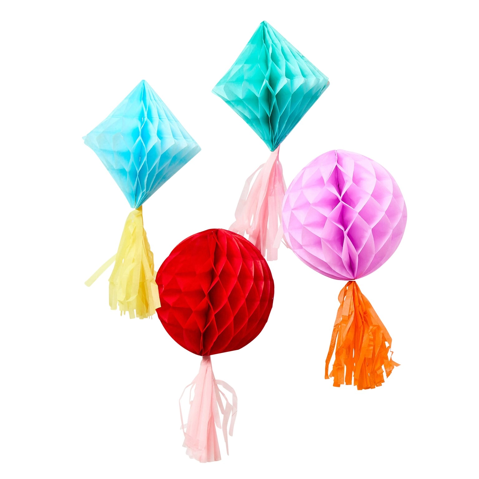 Party Zone Bright Banquet Tassel Honeycombs - 4Ct