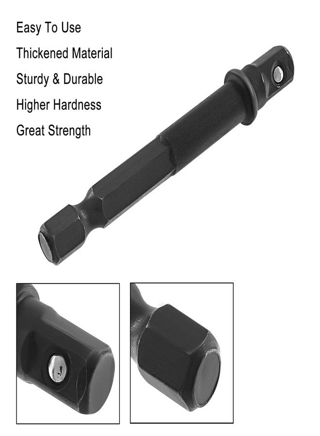 Square Socket Bit Adapter - 5 Pcs 1/4 Hex
