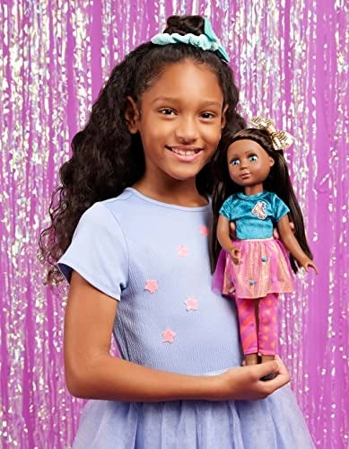 Odessa Fashion Doll - 14-Inch Dark Skin Tone Black Hair Green Eyes Ages 3+