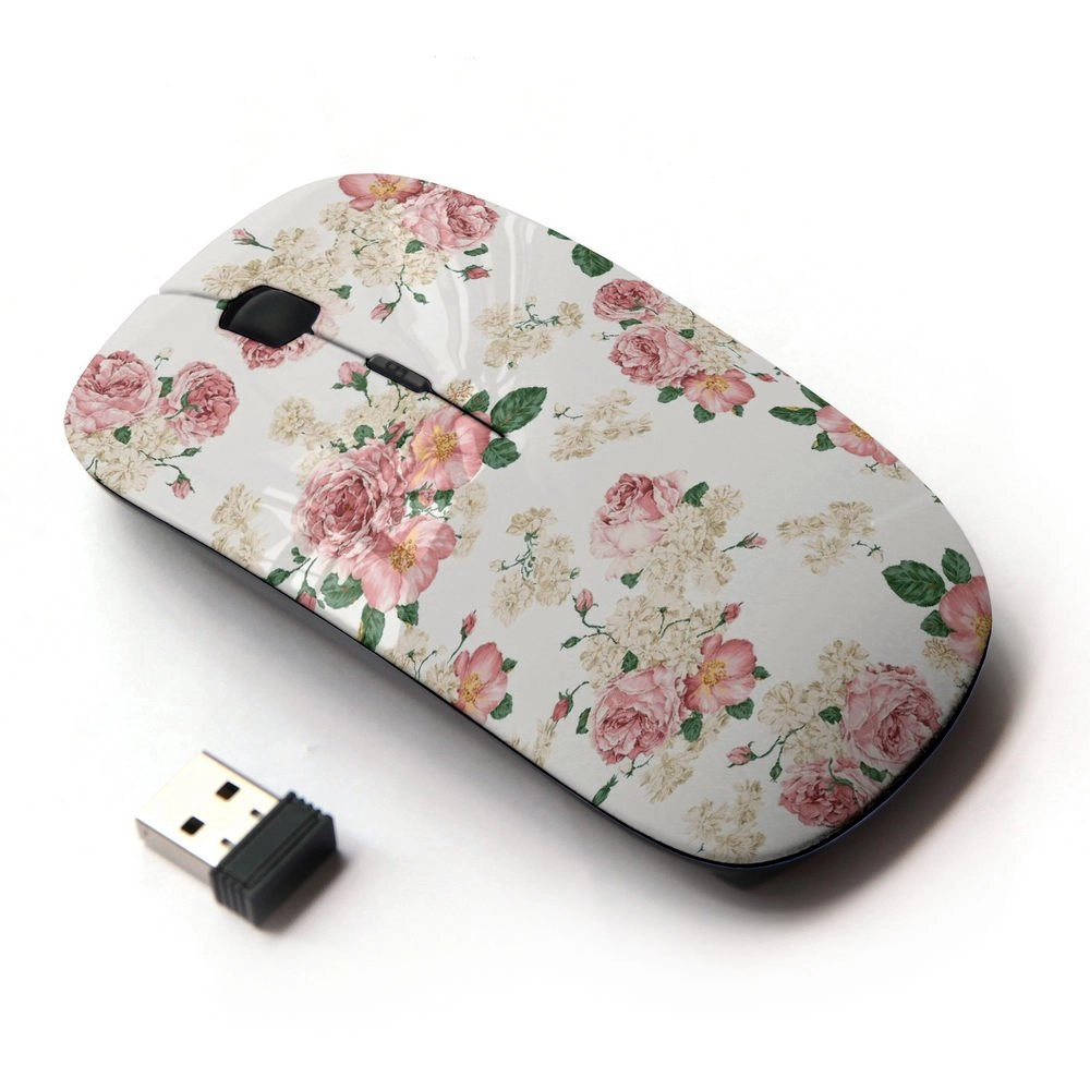 Flower Floral Ergonomic Mouse with Nano Receiver - Wireless