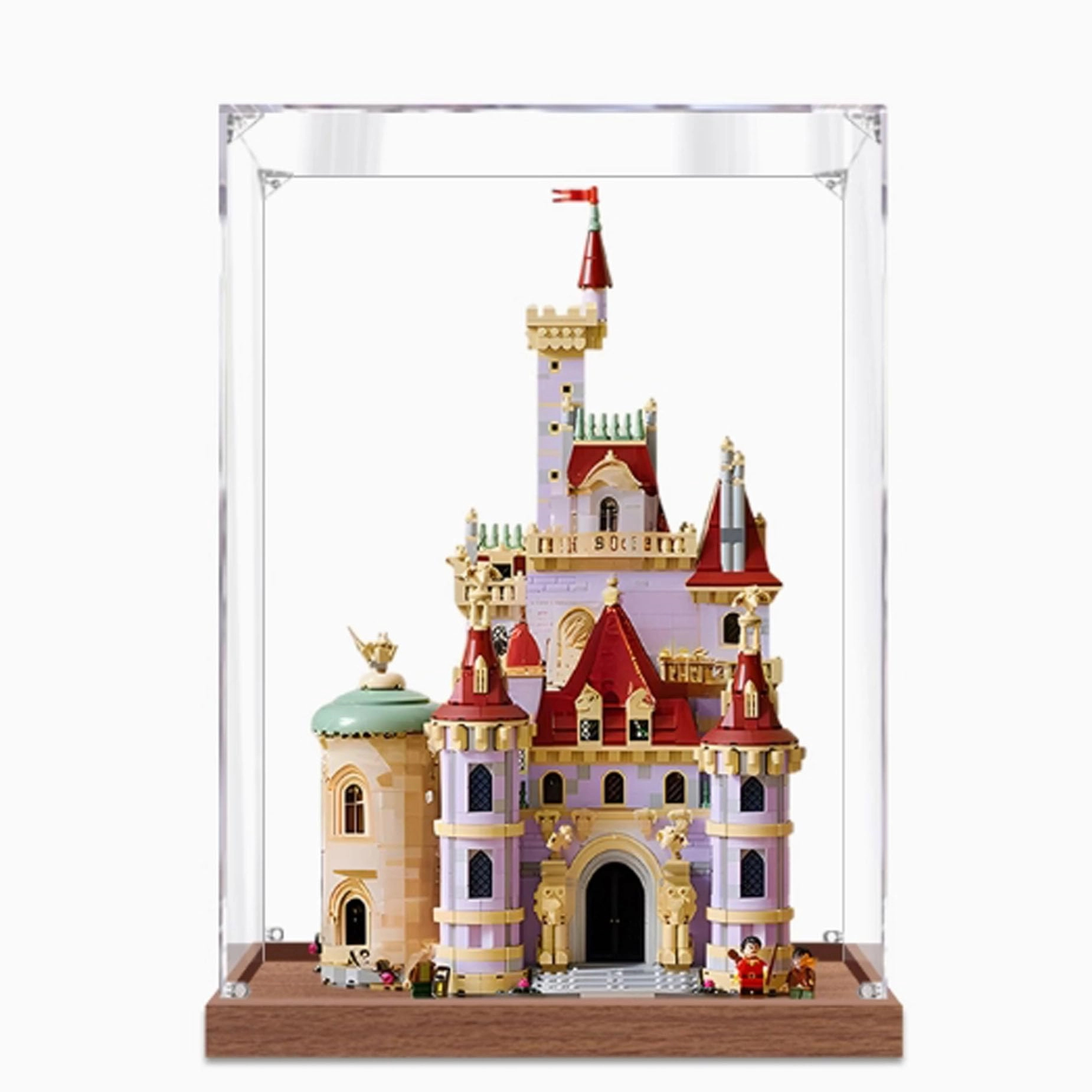 PHOVKFR Acrylic Transparent Collectible Display Case for LEGO 43263 Castle Block Model