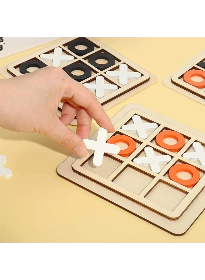 Tic Tac Toe - Wood Mini 3Pcs 3 Color