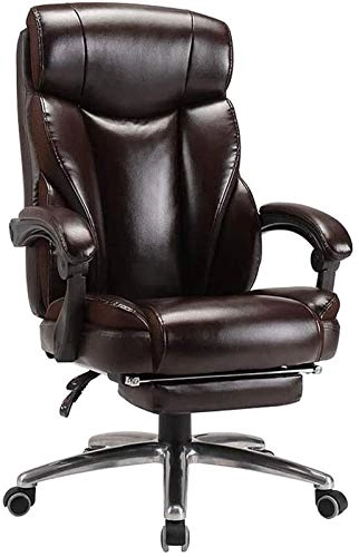 Desk Chair - PU Leather Brown High Back