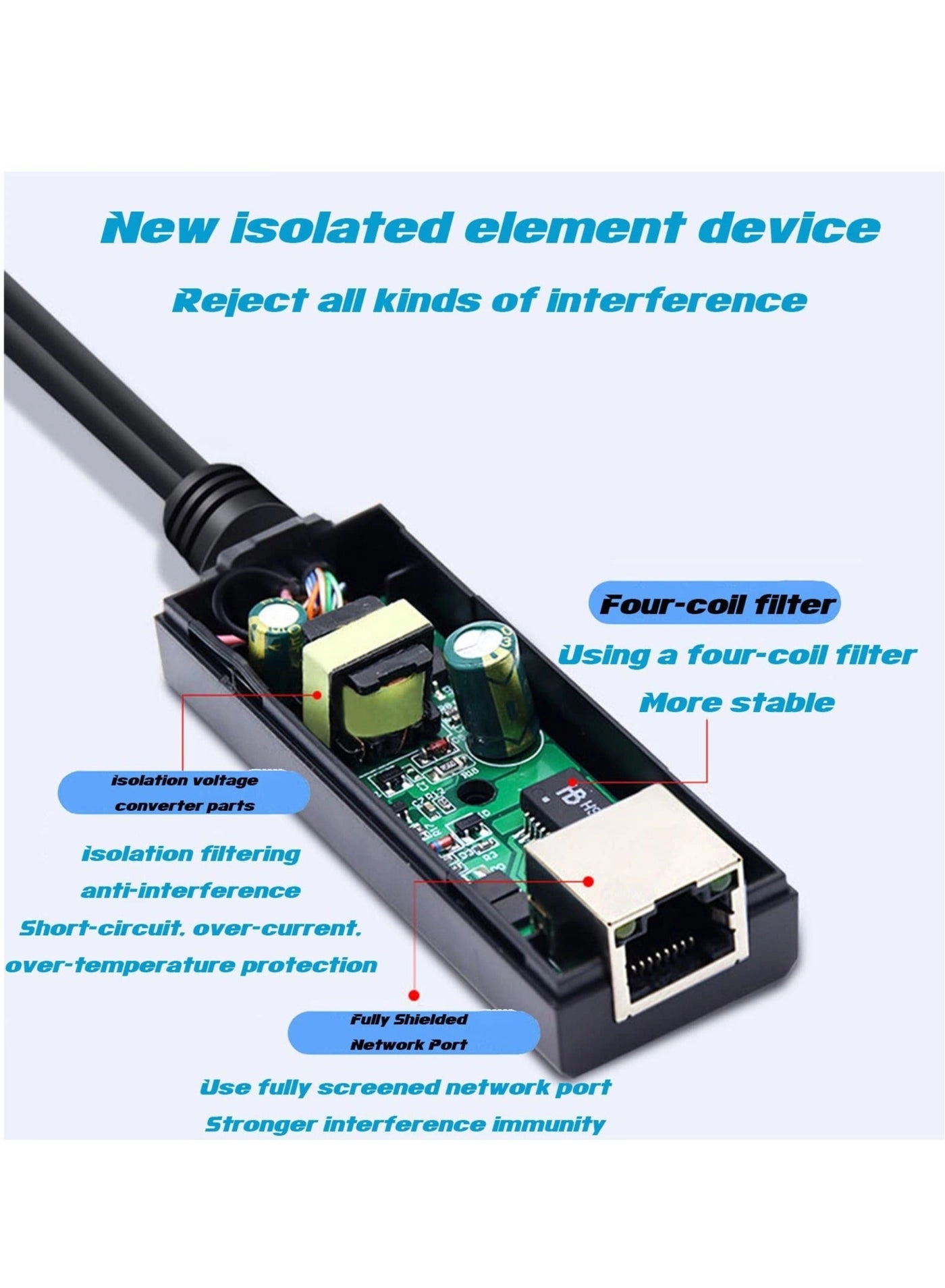 Gigabit PoE Splitter - 12V 2A IEEE 802.3af/at 10-100-1000Mbps