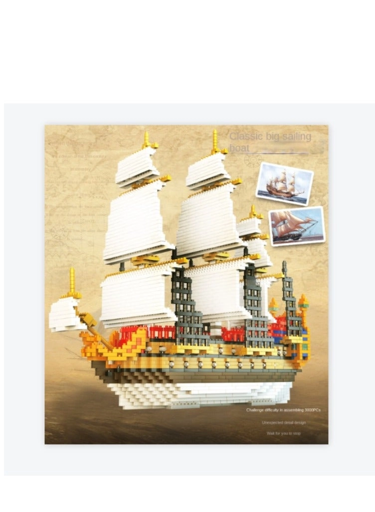Micro Mini Blocks Sailing Ship - 1860 pcs